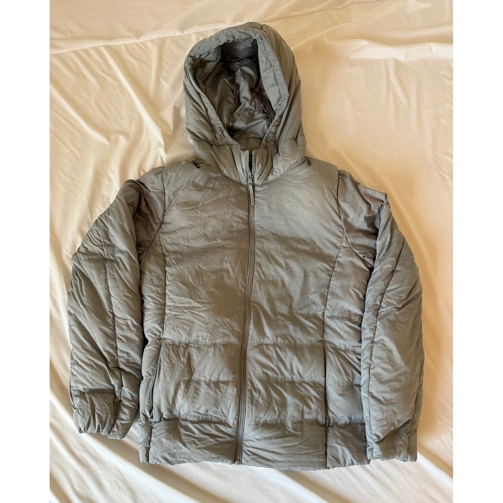 Uniqlo Ultra Light Down Hooded Puffer Jacket Grey Small Water Repellent